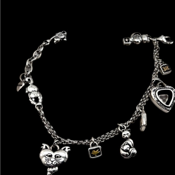 Brighton Pedigree Cat Locket Heart Retired Heart Charm Bracelet PURRFECT! - Picture 2 of 11